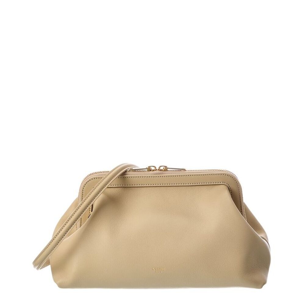 Celine Small Leather Doctor's Pouch, Beige